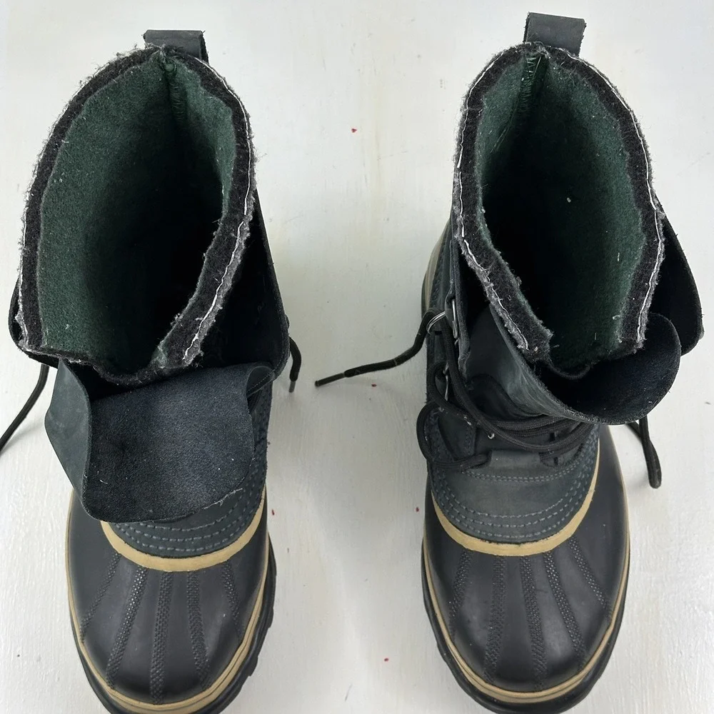 Sorel Caribou Lined Snow Boots Men's 7 Winter‎ Waterproof Leather Rubber Blue